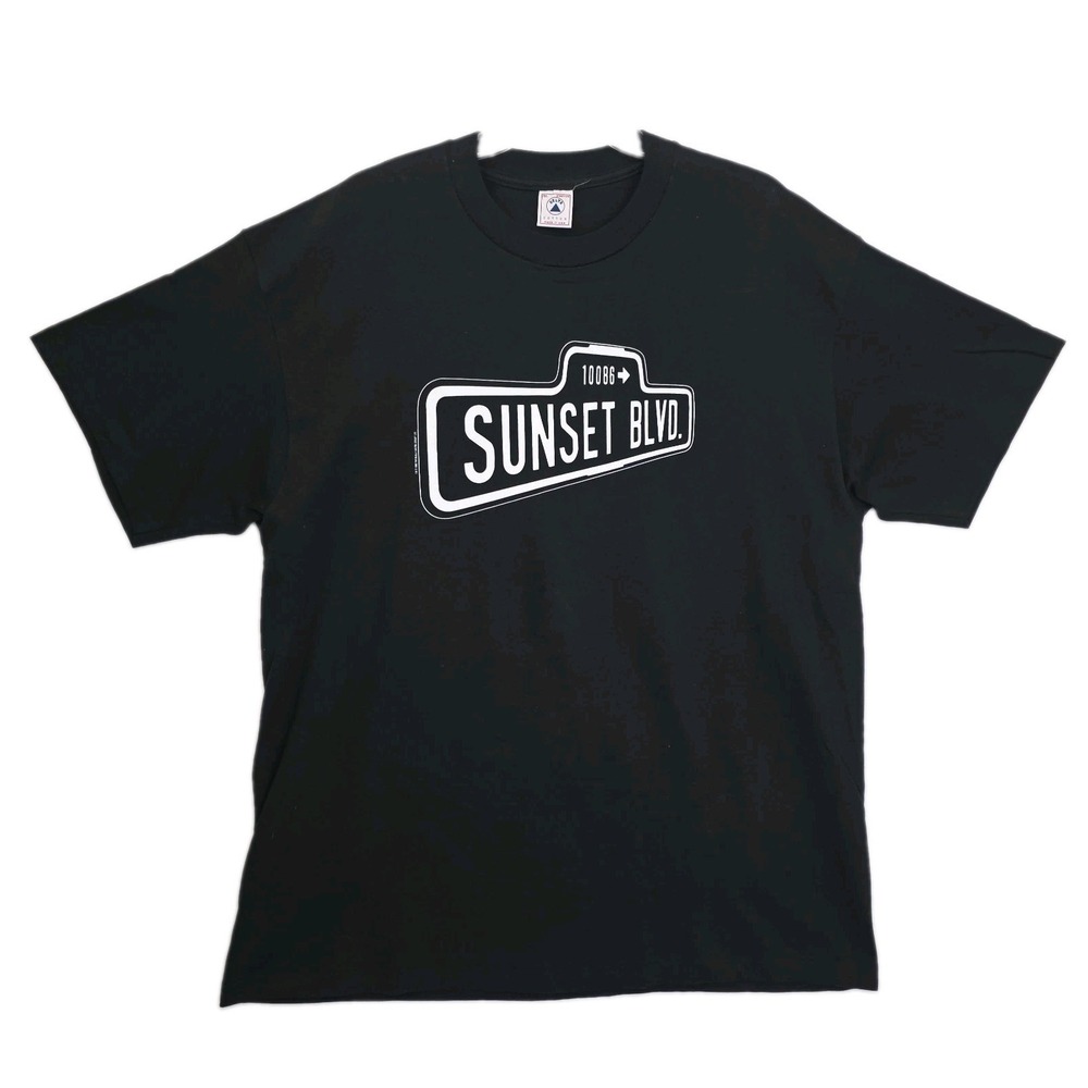 Vintage 1992 Sunset Blvd Shirt Single Stitch Black Delta Tag Size XL
